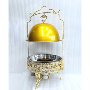 Réchaud décoratif classique avec support chauffe-soupe chauffe-plats présentoir de buffet en métal pour plats de maison de mariage - Product Image 2