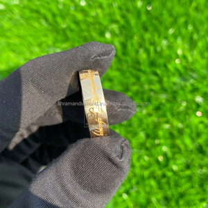 Bague de mariage et de fiançailles pour homme, en or véritable 14 carats massif, fabriquée à la main, motif vintage gravé, design nugget, cadeau pour lui - Product Image 5