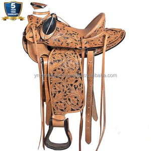Y & Z cuero genuino duradero estilo occidental Wade sillín caballo ecuestre sillín Acero inoxidable Hardware precio al por mayor proveedor - Product Image 1
