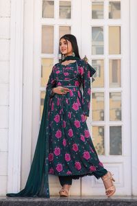 Salwar kameez ชุดเดรสปักลายปากีสถานสำหรับผู้หญิงผู้ใหญ่อินเดียและปากีสถานขนาดฟรีไซส์จากนักออกแบบ - Product Image 4