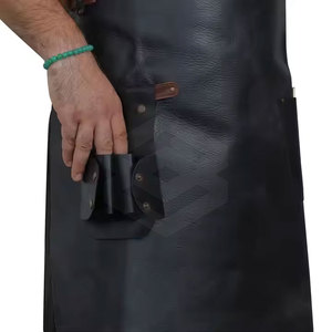 Delantal de cuero real de nuevo estilo con hebillas ajustables y delantal de cuero de costura Premium - Product Image 4