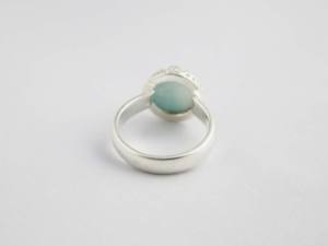 Anillo de Compromiso de Plata de Ley 925 con Piedra Preciosa de Larimar, Hecho a Mano, con Propiedades Curativas - Product Image 5