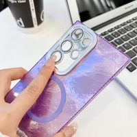 Coque de téléphone de luxe antichoc en TPU + acrylique avec charge magnétique sans fil, écran tactile intégré, couleur unie, garantie 1 an
