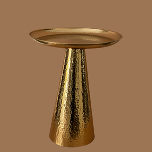 Mesa auxiliar de metal dorado al por mayor con base martillada, mesa auxiliar de sofá con acento redondo para uso en interiores a un precio asequible - Product Image 6