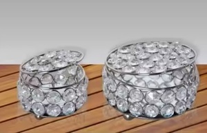 Venta caliente caja de papel de metal creativo sala de estar escritorio francés oro y plata caja de almacenamiento caja de pañuelos de cristal - Product Image 2