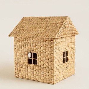 Panier tressé mignon pour la décoration de la chambre des enfants, paniers à linge en jacinthe d'eau de la plus haute qualité - Product Image 4