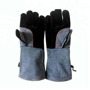 Guantes de soldadura de pulgar de ala de Palma de cuero de vaca resistentes al calor equipo de protección de puño dividido de vaca guantes de seguridad para uso al aire libre - Product Image 2