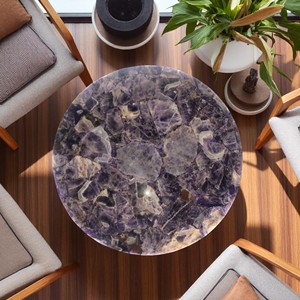 Losas de Amatista Púrpura Semipreciosa Pulida Natural con Retroiluminación para Decoración de Interiores - Product Image 1