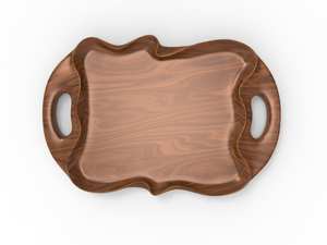 Plateau de service en bois de chêne avec coins arrondis, Assiette en bois, Planche de service Accessoires d'espace de travail faits à la main | Affiné | - Product Image 3