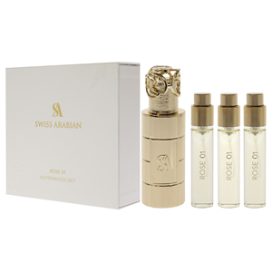 Per Swiss rabian Rose 01 Trio pacchetto Unisex Set di profumo 3X1 oz EDP Spray con astuccio da viaggio profumo aromatico rosa - Product Image 4
