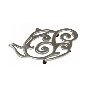 Dessous de plat forme ronde fantaisie moderne élégant dernier Design Antique bord dessous de plat couleur argent dessous de plat en métal très exigeant - Product Image 6