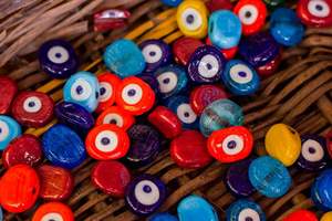 Usine En Gros DIY Bijoux Charme Art Artisanat Accessoires Coloré Résine En Forme D'oeil Plat Mal Perles Cristal Lampwork Perles De Verre - Product Image 3