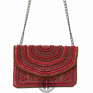 Bolso de Mano Rectangular Único con Cuentas Hechas a Mano de Noorims Akbar, Bolso de Poliéster con Cuentas de Vidrio Coloridas, Bolso de Moda, Venta al Por Mayor, Personalizado - Product Image 1