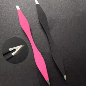Low MOQ Stainless Steel Double Sided <b>Eyebrow</b> <b>Tweezer</b> with Slanted Tip Ergonomic & Innovative Modern Women's Brow Styling Tool - Product Image 2