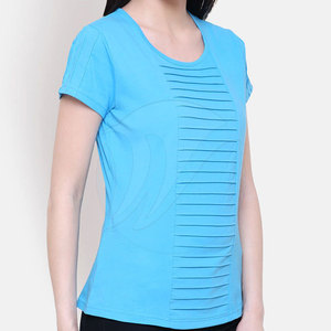 เสื้อยืดทรงหลวมของผู้หญิงสีทึบเป็นมิตรกับสิ่งแวดล้อมสำหรับสไตล์ลำลองในฤดูร้อนออกแบบได้ตามที่ต้องการ - Product Image 3