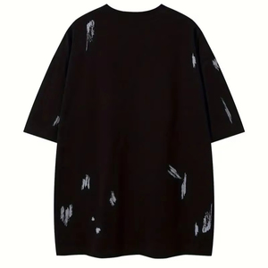 Thời Trang Phố Quá Khổ In Đồ Họa Màu Đen T Áo Sơ Mi Cho Nam Giới Phụ Nữ Mùa Hè Thời Trang Giản Dị Ngắn Tay Áo Hàng Đầu Thoải Mái Phong Cách - Product Image 4