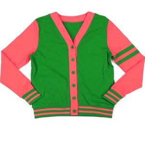 Suéter Cárdigan de Punto con Cuello en V, Diseño Personalizado Unisex de Alta Calidad, 100% Algodón, Estilo Griego Universitario - Product Image 4