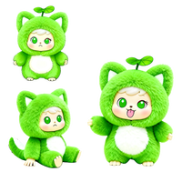 Peluche Costume de Chat Rose avec Nœud Décoratif, Détail Ventre Blanc et Rouge, Matériaux Mixtes, Jouet Mignon Rembourré, Cadeau pour Enfants, Jouet Kawaii, Poupée en Vinyle