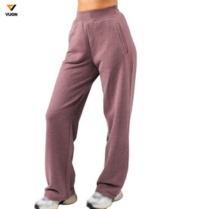 Conception personnalisée conception découpée conception grande taille robe automne coton croix V taille lâche femmes empilés Joggers pantalon avec poches latérales - Product Image 5