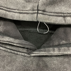 Sudadera con capucha recortada lavada con ácido de gran tamaño para mujer, ropa de calle con dobladillo crudo desgastado, sudaderas en blanco personalizadas en la parte delantera para invierno al por mayor - Product Image 6