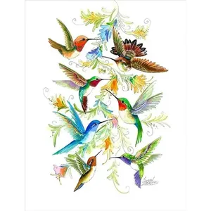 กระเบื้องตกแต่ง SLA091AT นกฮัมมิงเบิร์ดสไตล์วินเทจสมัยใหม่สำหรับตกแต่งผนังสวนห้องน้ำแขวนแบบแอบสแตรก - Product Image 1