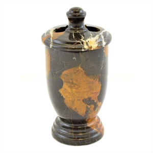 Porte-brosse à dents minimaliste en marbre noir et blanc, élégant organisateur de salle de bain pour comptoirs modernes, touche de style pour la décoration intérieure - Product Image 1