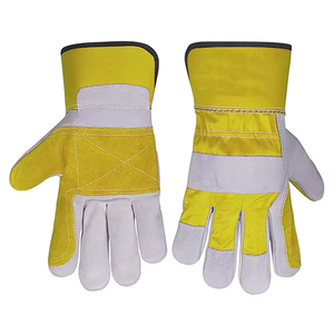 ถุงมือนิรภัยหนังวัวแยกชิ้นสำหรับงานหนักถุงมือนิรภัยสำหรับงานอุตสาหกรรมแบบปลอกยางสำหรับป้องกันมือทำงาน - Product Image 4