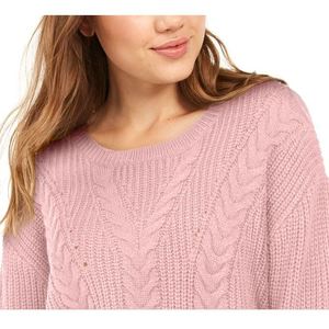 Maglione da Donna Crave Fame Taglia X-Large in Maglia Intrecciata, Traspirante con Chiusura a Cintura Posteriore e Bottoni Frontali, Rosa, per Autunno e Inverno - Product Image 2