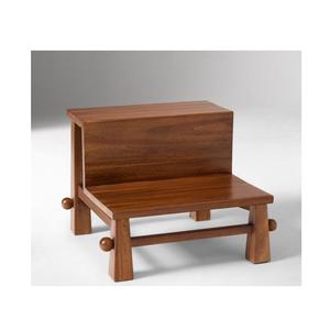 Tabouret d'escalier en bois naturel avec surface à grain poli, parfait pour les étagères de cuisine, la salle de bain, les placards de chambre et le rangement - Product Image 6