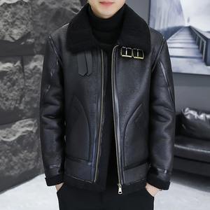 Chaqueta de cuero negro a prueba de viento de alta calidad para hombre - Product Image 5