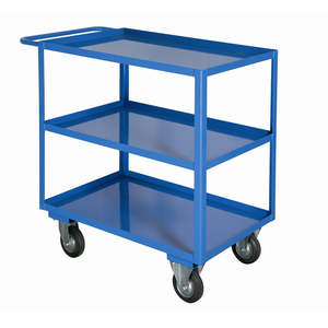 Medium 3-Tier Metal <b>Trolley</b> with Swivel Wheels and 2 Retaining Edge Brakes for <b>Tool</b> Storage - Product Image 1