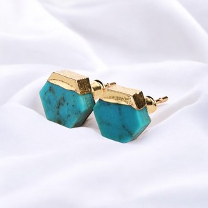 Vàng Electroplated Turquoise moissanite đinh tán bông tai-925 Bạc 8-10mm hợp thời trang Christian đinh tán Bông tai cho phụ nữ - Product Image 6