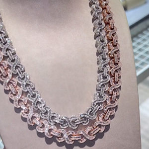 โซ่เพชรโมอิสขนาด16มม. แบบกำหนดเองโซ่เพชรสีเหลืองทอง10K - Product Image 3