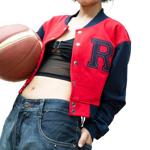 Veste de baseball universitaire en coton respirant personnalisé de haute qualité pour femmes à prix bon marché - Product Image 5