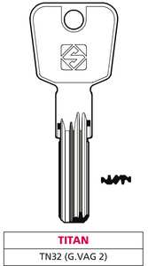 กุญแจเจาะรูทองเหลือง Tn32 (g. Vag 2) ไทเทเนียม - Product Image 1