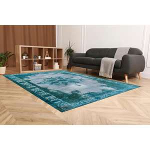 Tapis turc Green Medallion : Décoration ethnique pour salon, tapis imprimé, tapis en chenille - Product Image 2