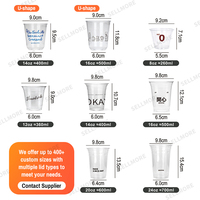 Gobelet transparent en PLA 100 % compostable imprimé sur mesure, jetable, pour smoothies, boissons, café glacé, boissons froides à emporter