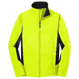 Personnaliser la veste pour hommes Vêtements d'extérieur Respirant Soft Shell Polyester Double Couleur Imperméable Vestes à glissière - Product Image 5