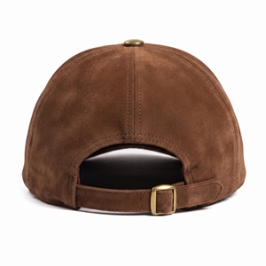 Casquette de baseball en daim marron avec logo personnalisé, 6 panneaux, réglable, fermeture snapback, broderie en nylon, respirante, imperméable, décontractée, pour l'extérieur - Product Image 3