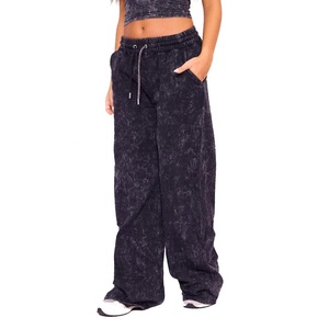 ชุดวอร์มผ้าฟลีซโอเวอร์ไซส์ชุดวอร์มผ้า100% ซักกรดชุดออกกำลังกายผ้าโอเวอร์ไซส์ผลิตจากผ้าฝ้ายฟอกสีซับเหงื่อและครอป - Product Image 4