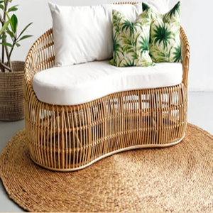 Canapé simple à cadre en bambou tissé à la main idéal pour balcon - Product Image 3