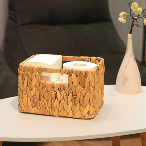 Venta al por mayor de Vietnam, cestas de almacenamiento de jacinto de agua tejido Natural, juego organizador de doble asa de 3 para ropa y ropa - Product Image 5