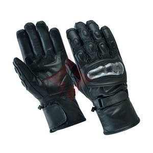 Gants de moto en cuir véritable unisexe, imperméables, protection UV, sport, chauds, durables, noirs, pour la course automobile, la conduite de moto - Product Image 1