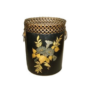 High Arrival American Style Contemporary Black And Gold Color Metal Trash <b>Bin</b> Iron for Home Customized Size Shape Colour - Product Image 4