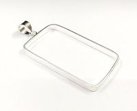 Pendentif rectangulaire en argent sterling 925 plaqué or 18 carats de haute qualité, 12x20mm, avec serti vierge en forme de poire, composants de bijoux