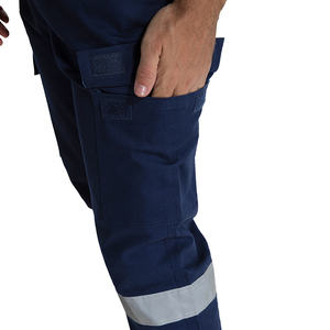 Custom Reflective Safety Cargo Pants With Multi-Pockets Double <b>Knee</b> Mid Waist-Breathable Work Pants - Product Image 6