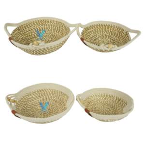 Plateau de service moderne pour la maison Plateau en jacinthe d'eau en jonc de mer Organisation de rangement Décoration intérieure - Product Image 4