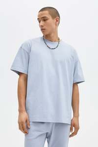 Personalizado al por mayor de alta calidad de los hombres 100% algodón 180g impreso camisetas azul cielo - Product Image 3