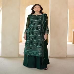 Vestido de gasa para mujer de alta calidad Última colección Ropa de fiesta Salwar Kameez en India Estilo de Pakistán para ocasiones festivas - Product Image 1