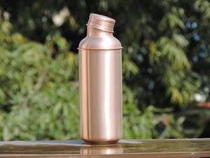 Bouteille de sport en cuivre poli fabriqué à la main à double paroi en métal écologique avec couvercle - Product Image 6